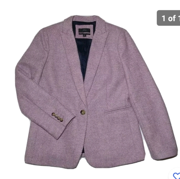 J. Crew Parke blazer jacket purple herringbone wool size 10 career work business
